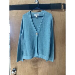 NorthStyle Women's One Button Cardigan Size M Blue Long Sleeve